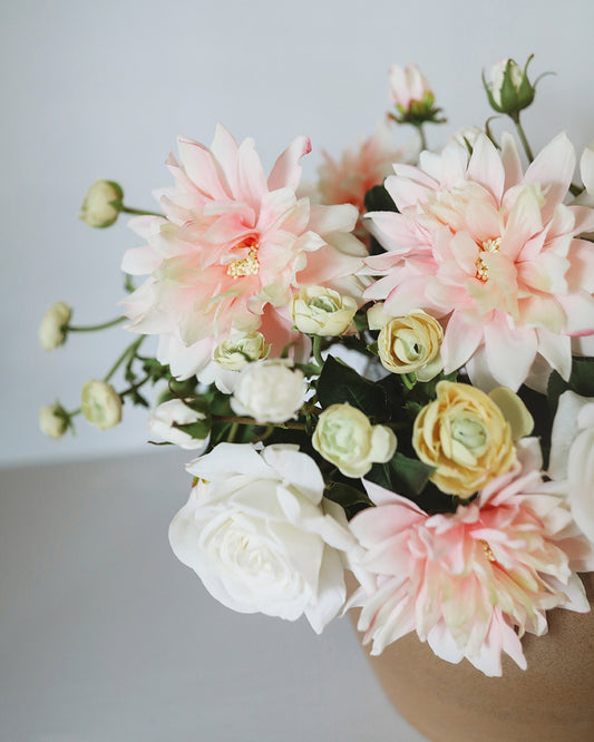 Pink and Yellow Artificial Flower Arrangement