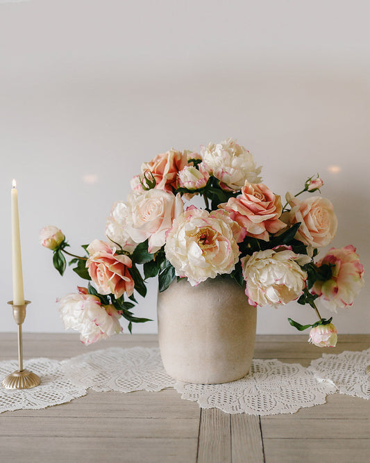 Blush Pink and Peach Artificial Wedding Centerpiece