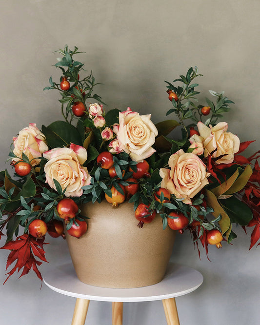 Fake Flowers Fall Floral and Foliage Centerpiece
