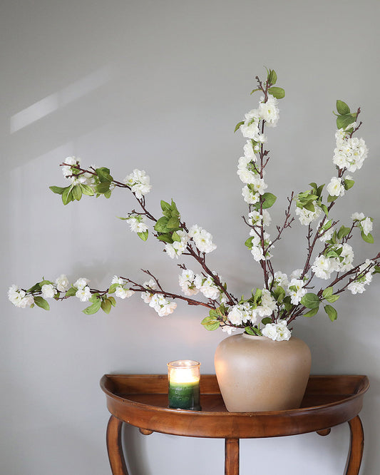 White Artificial Cherry Blossom Branches Entryway