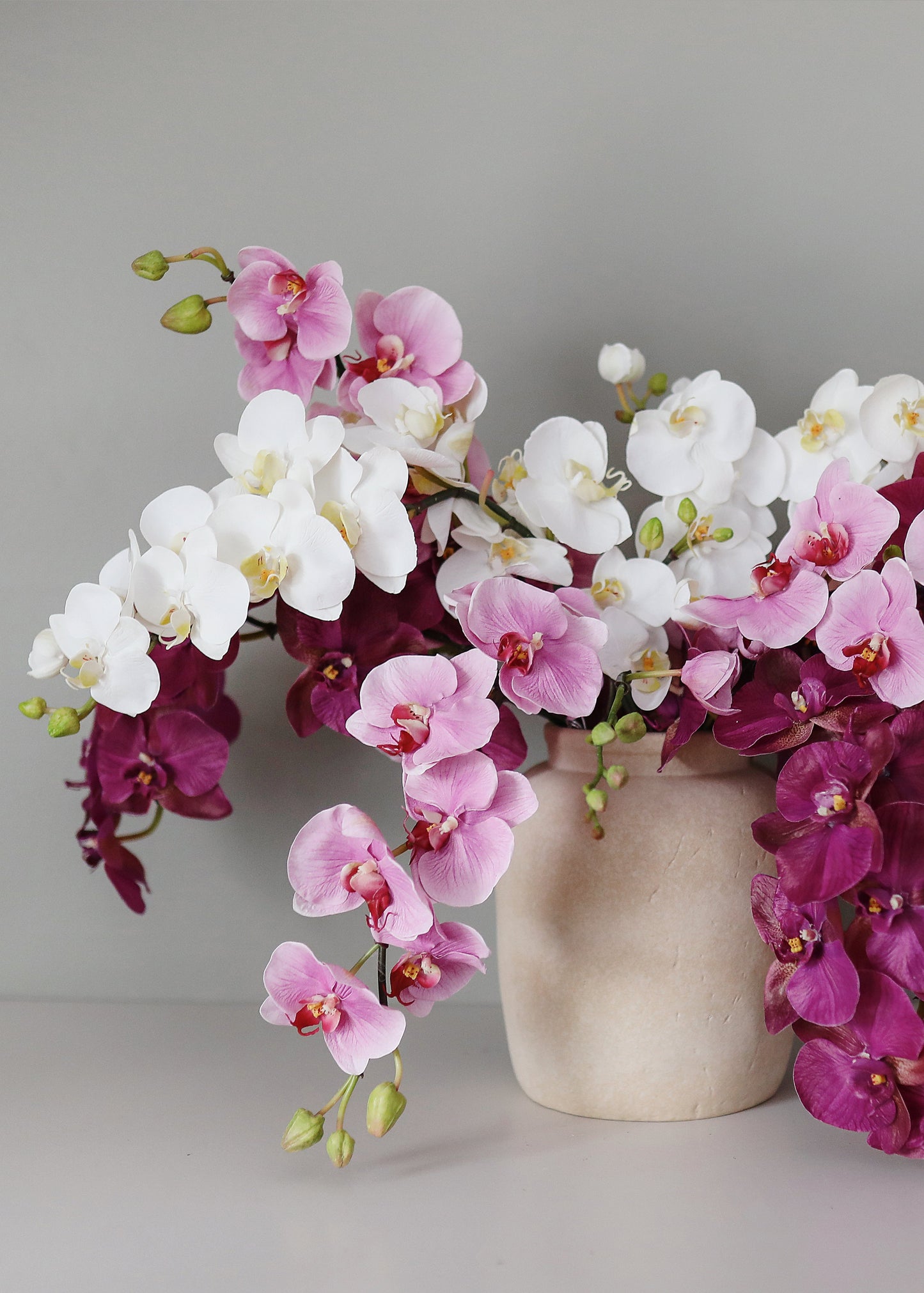 White Flowering Phalaenopsis Orchid 34"