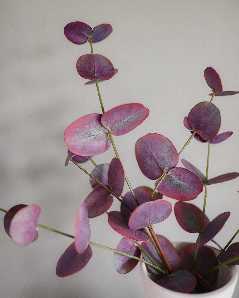 Fake Leaves Burgundy Eucalyptus
