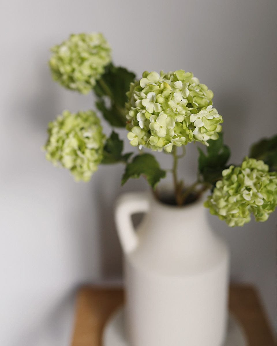 Artificial Flowers Snowball Blooms in Green