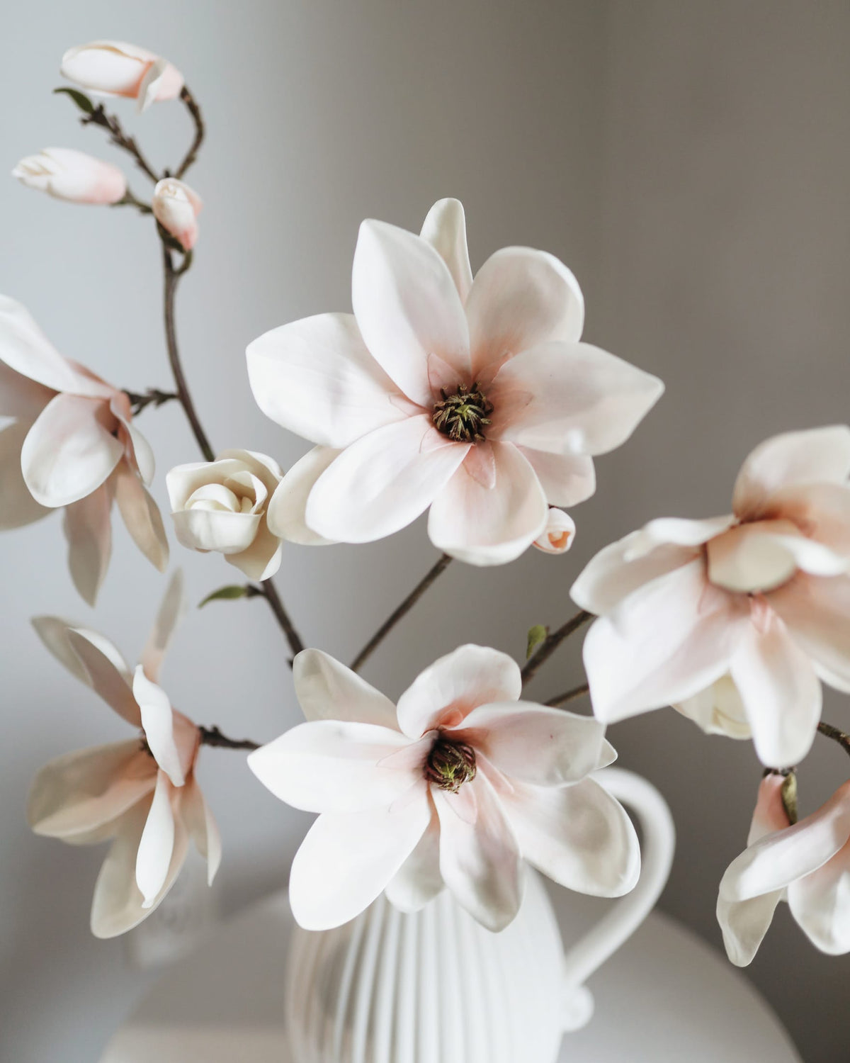 Artificial Blush Pink Magnolia Branches in a vase
