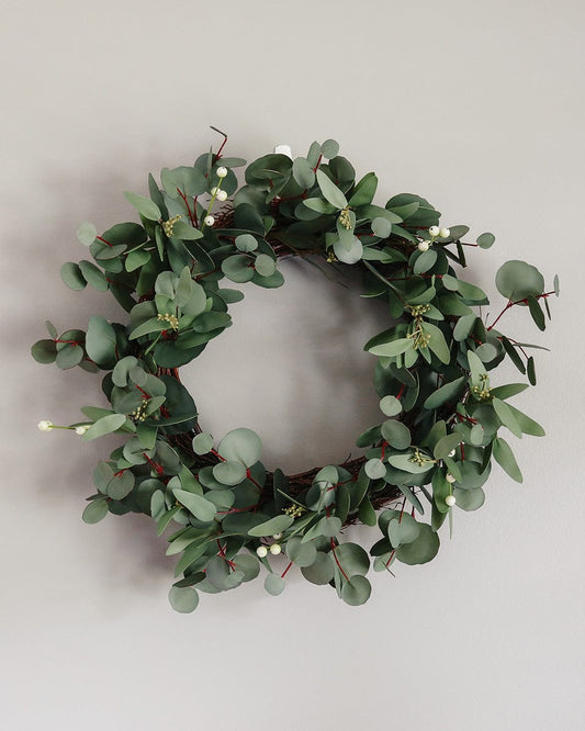 Natural Touch Fake Eucalyptus and Grapevine Wreath