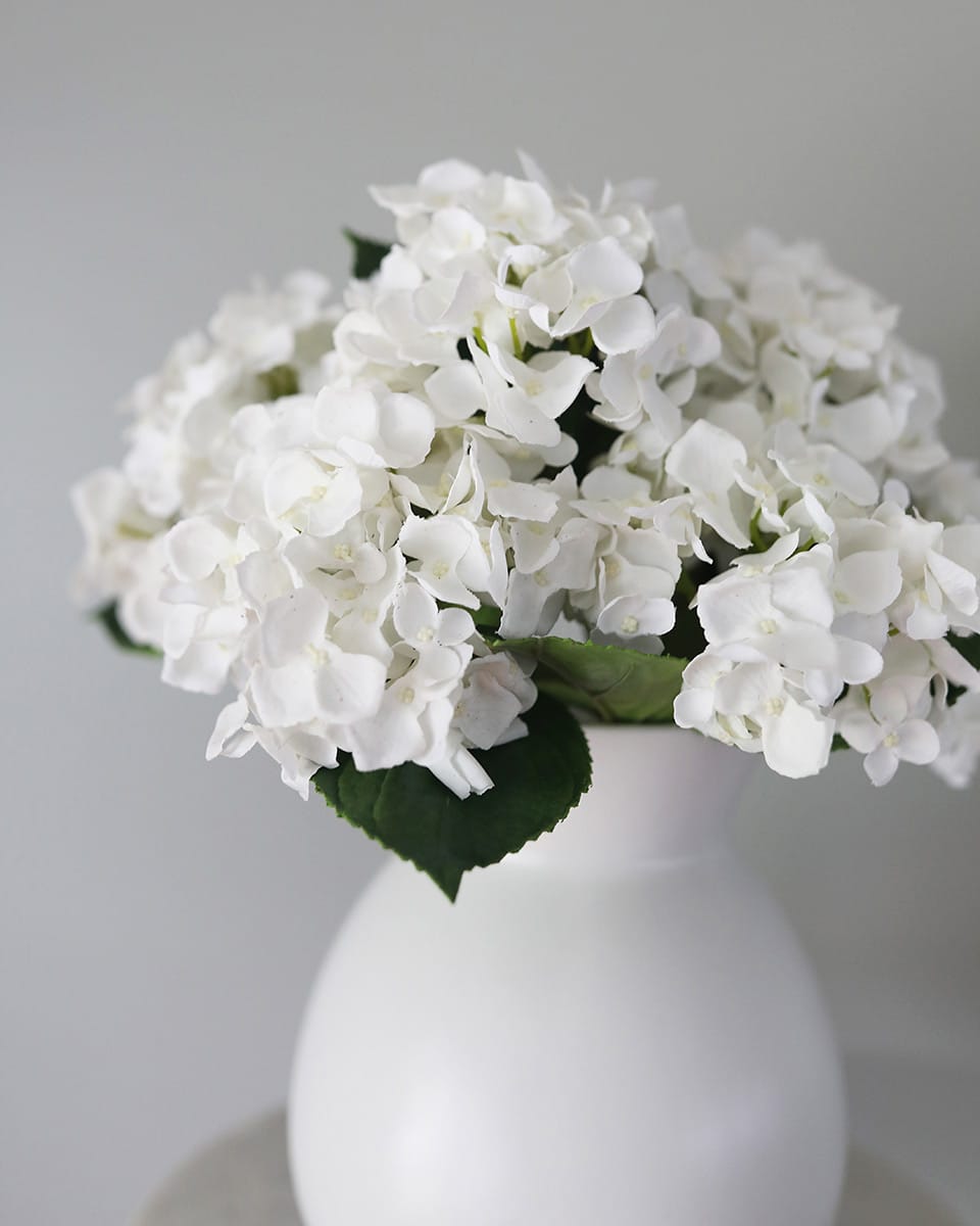 Artificial Hydrangea Blossoms in White