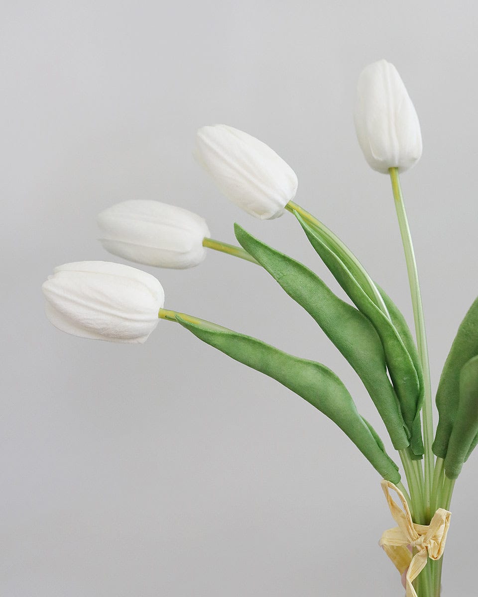 White Tulips Faux Flower Bundles