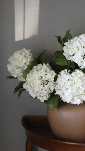 Video of Faux White Hydrangeas Styled in Home 