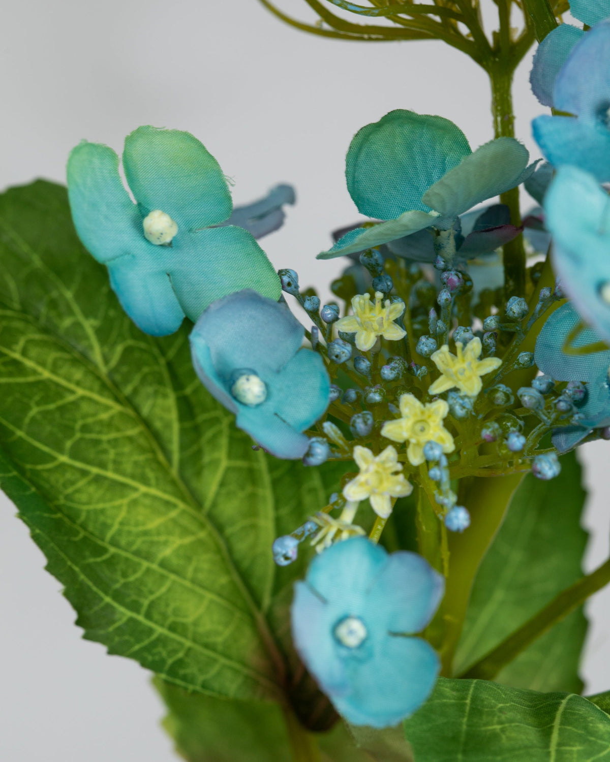 Prestige Botanicals Artificial Blue Butterfly Hydrangea flower Close up