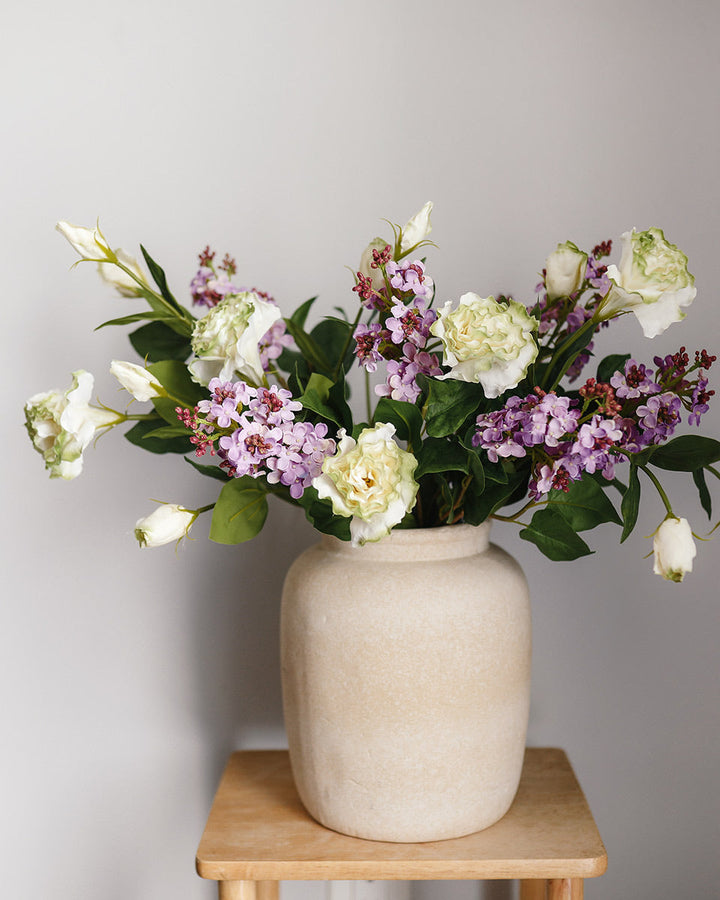 Real Touch Flowers Purple Lilac and Cream Lisianthus