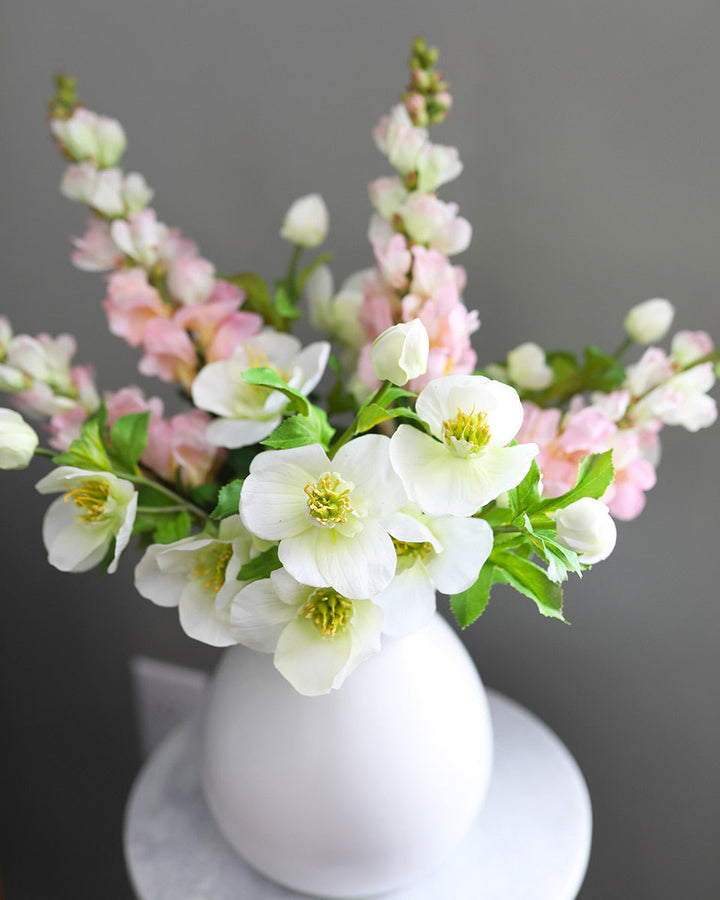 Spring Faux Flowers Snapdragon and Hellebore Blooms