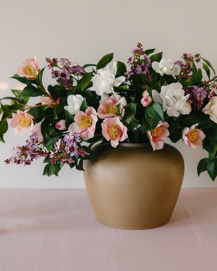 Wedding Flowers for Every Season Purple and Pink Bridal Arrangement Silk Flowers