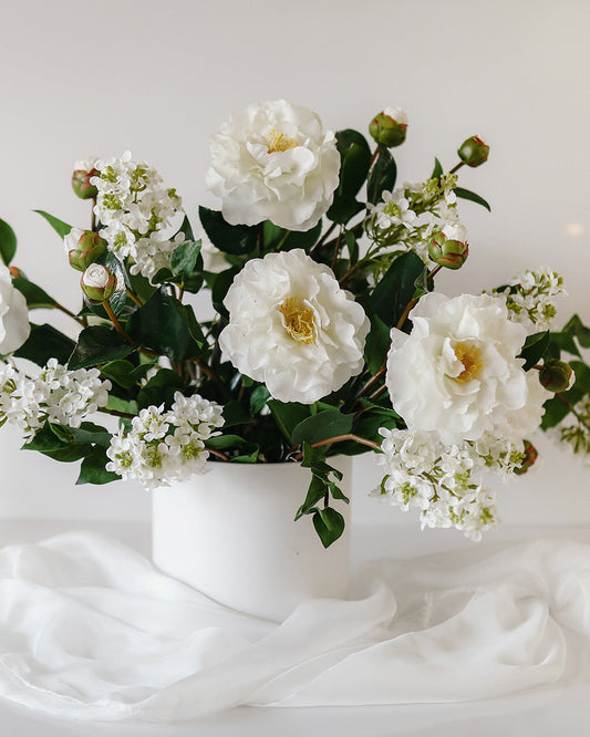 White Flowers for Weddings or Special Events Fake Flower Arrangement