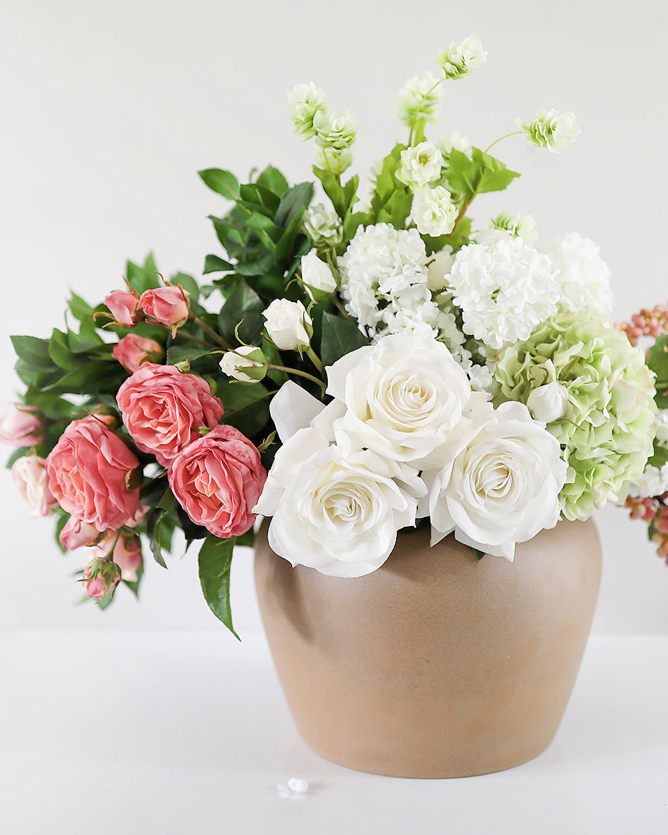 Artificial Flower Design with Roses Hydrangeas and Hops
