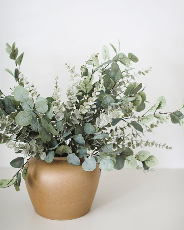 Faux Greenery Mixed Eucalyptus Leaves in Vase Home Decor