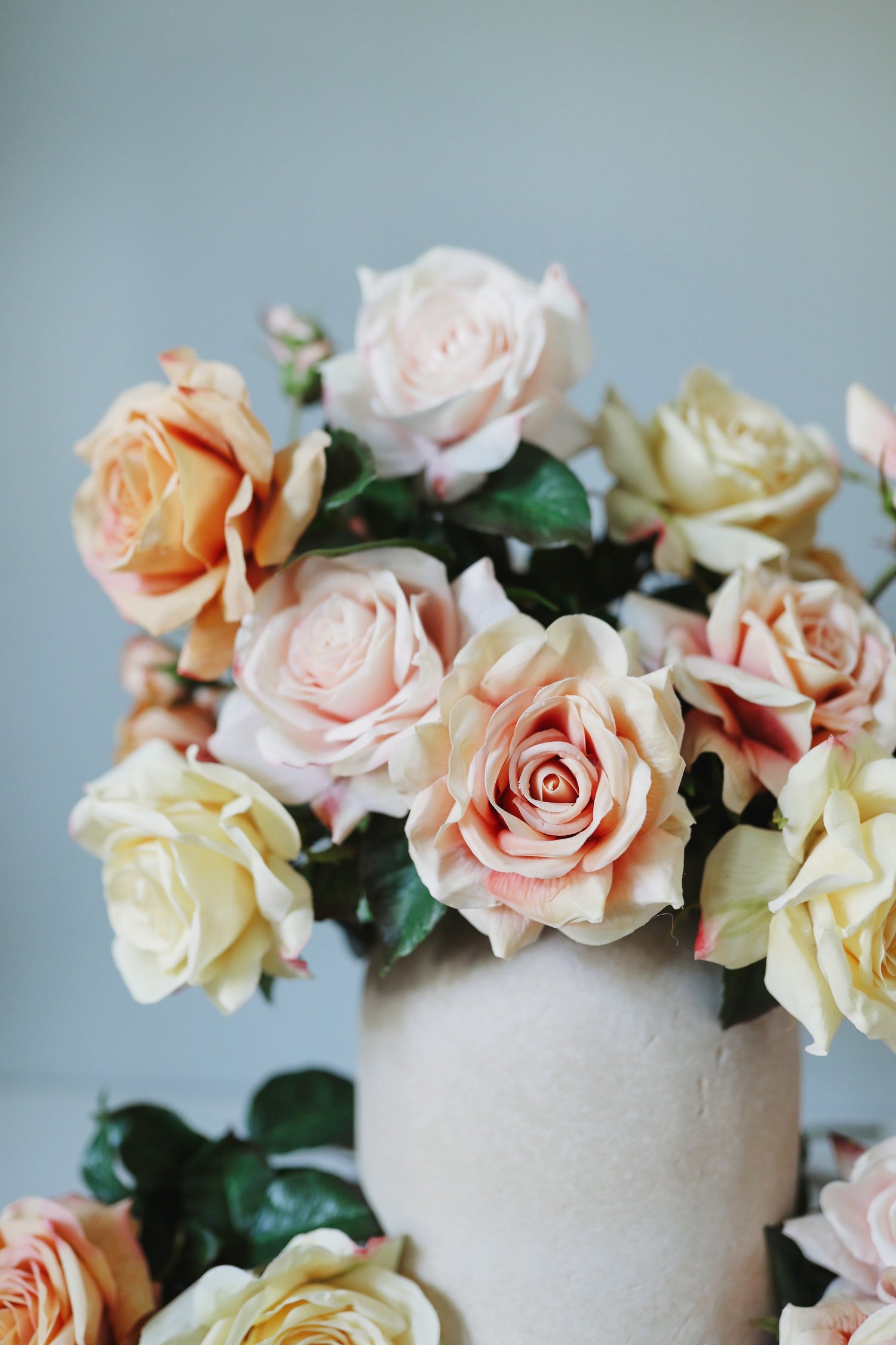 Prestige Botanicals Artificial Roses in a white vase