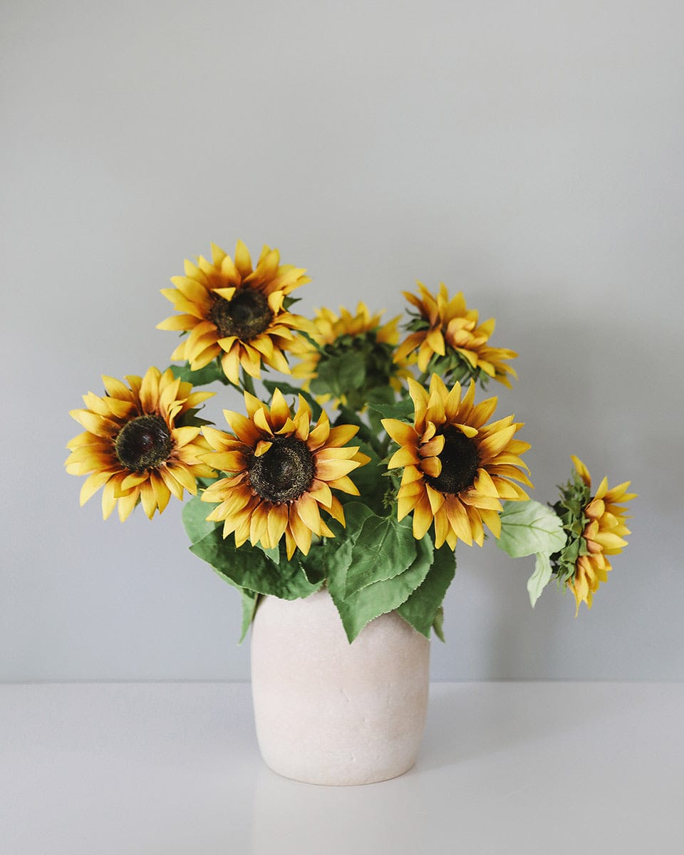 Faux Open Sunflowers Designed for Home Decorating