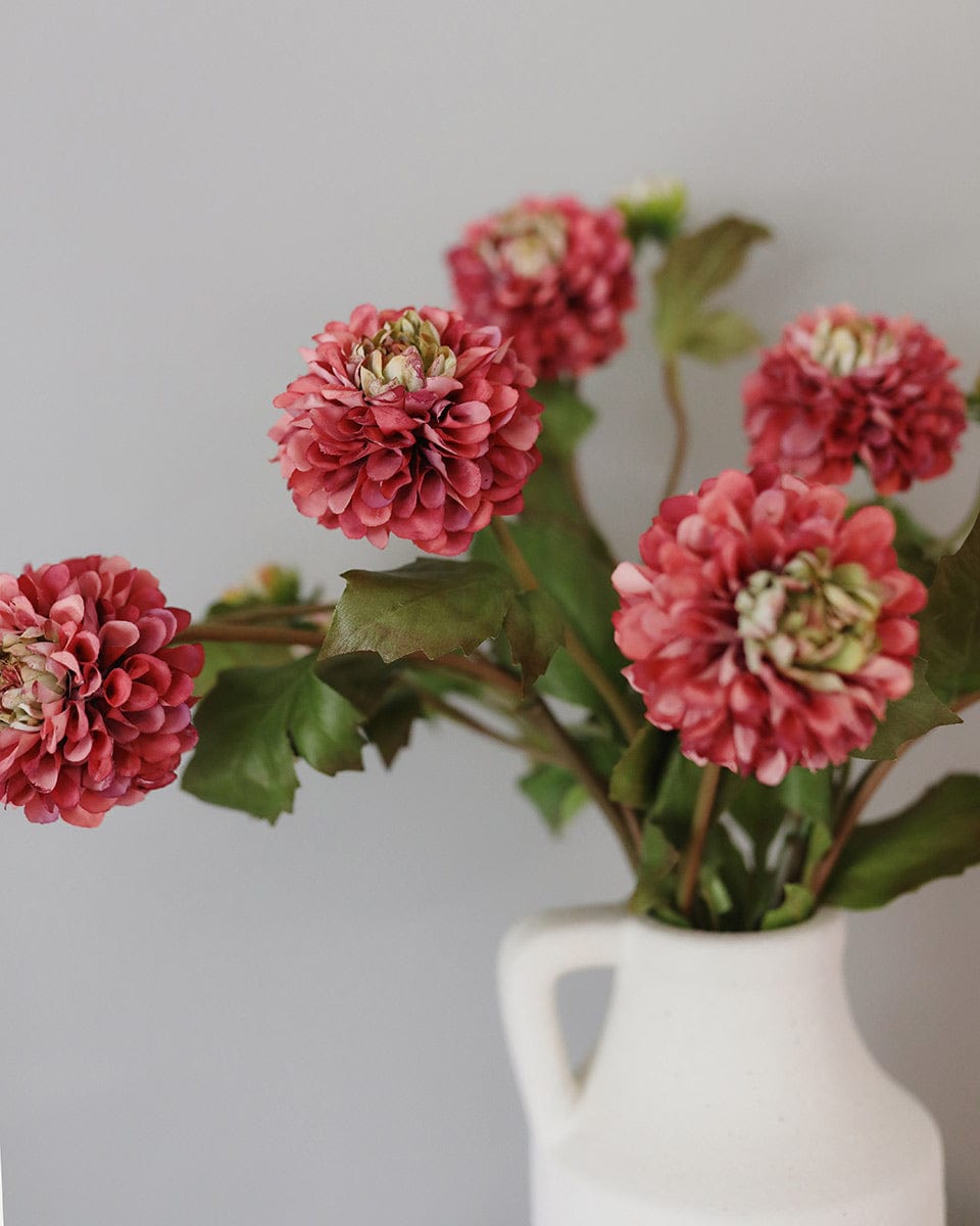 Fake Pink Dahlias in Vase