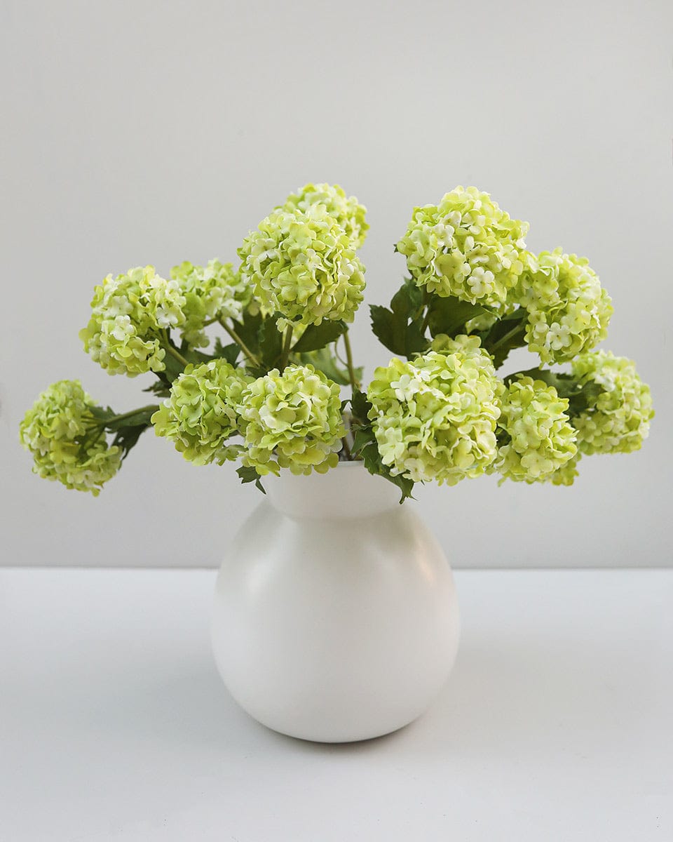 Faux Flowers Green Snowballs Home Decor