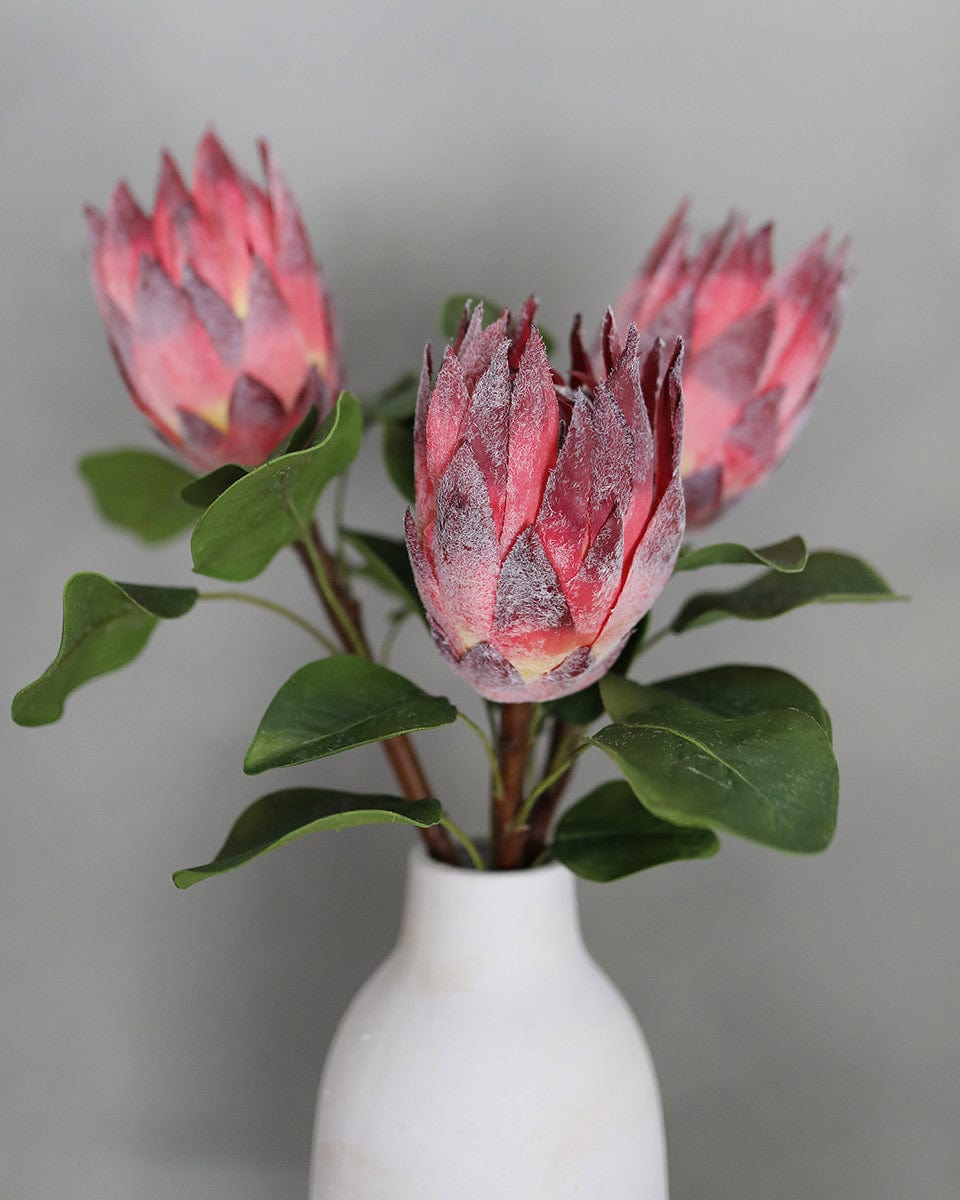 Fake Flowers Red Tropical King Proteas 