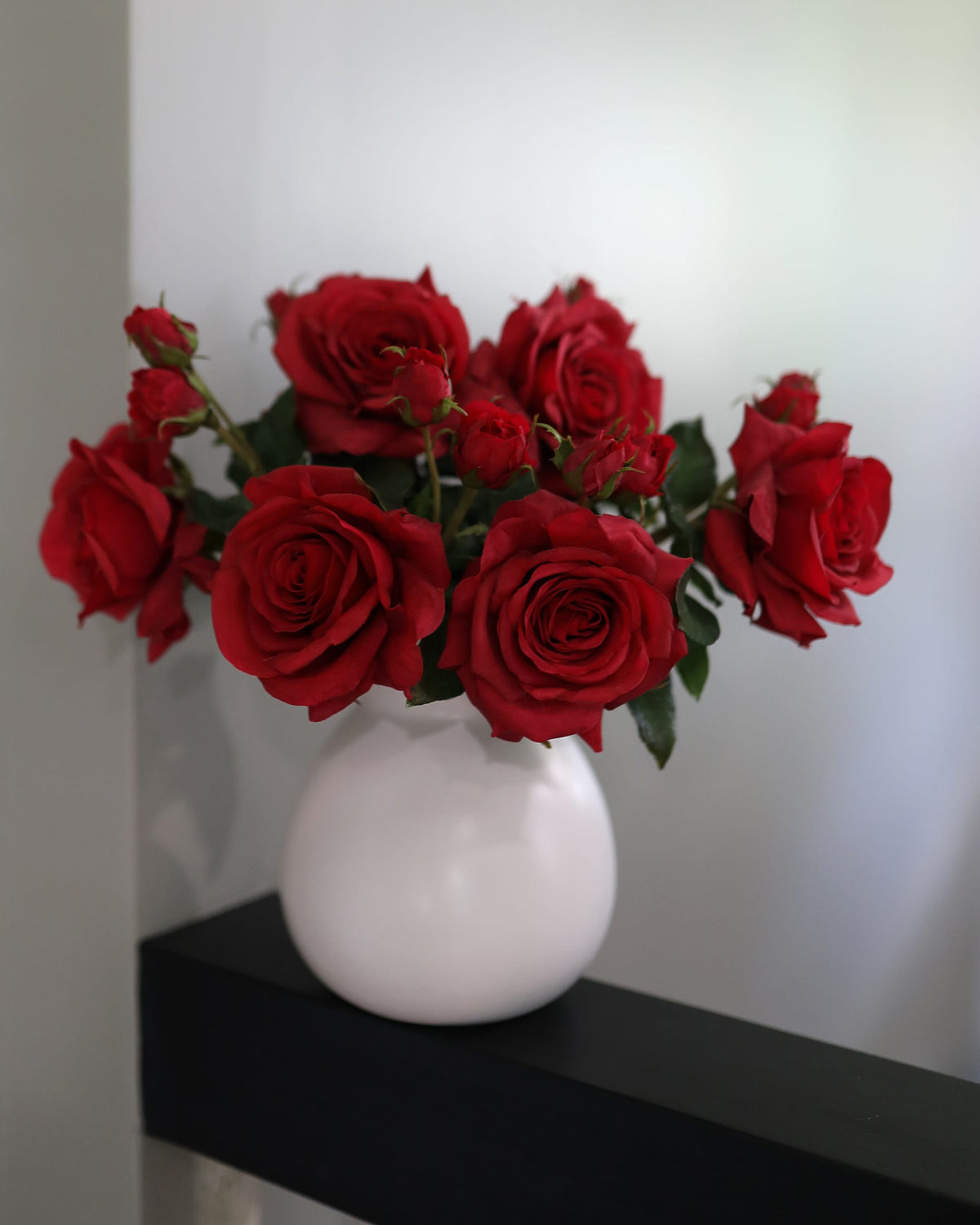 Red Prestige Real Touch Roses in a vase