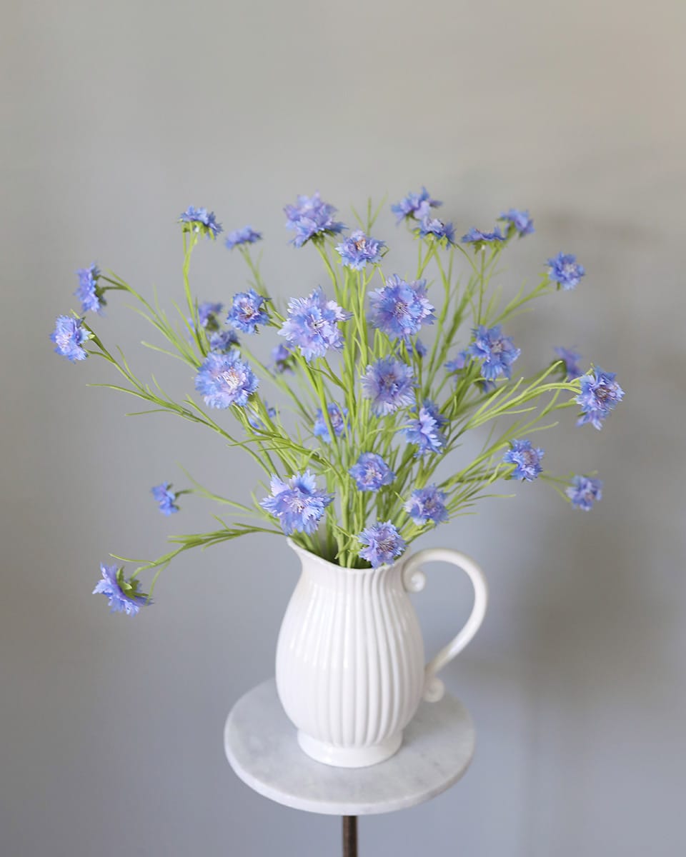Blue Fake Cornflower Simply Styled in Vase