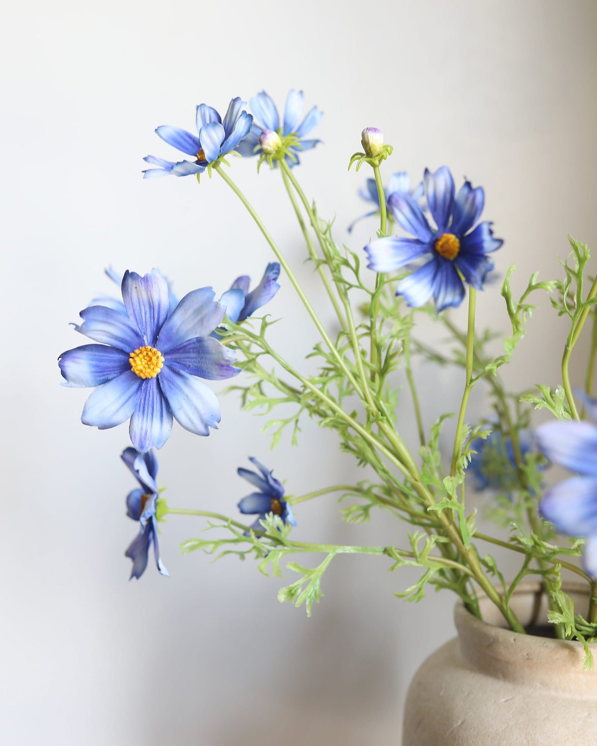 Artificial Real Touch Blue Cosmos in a vase