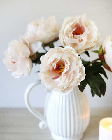 Pale Blush Real Touch Peony | Artificial Peonies