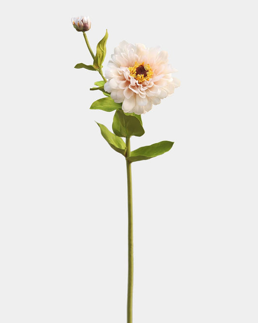 Blush Pink Artificial Zinnia Stem