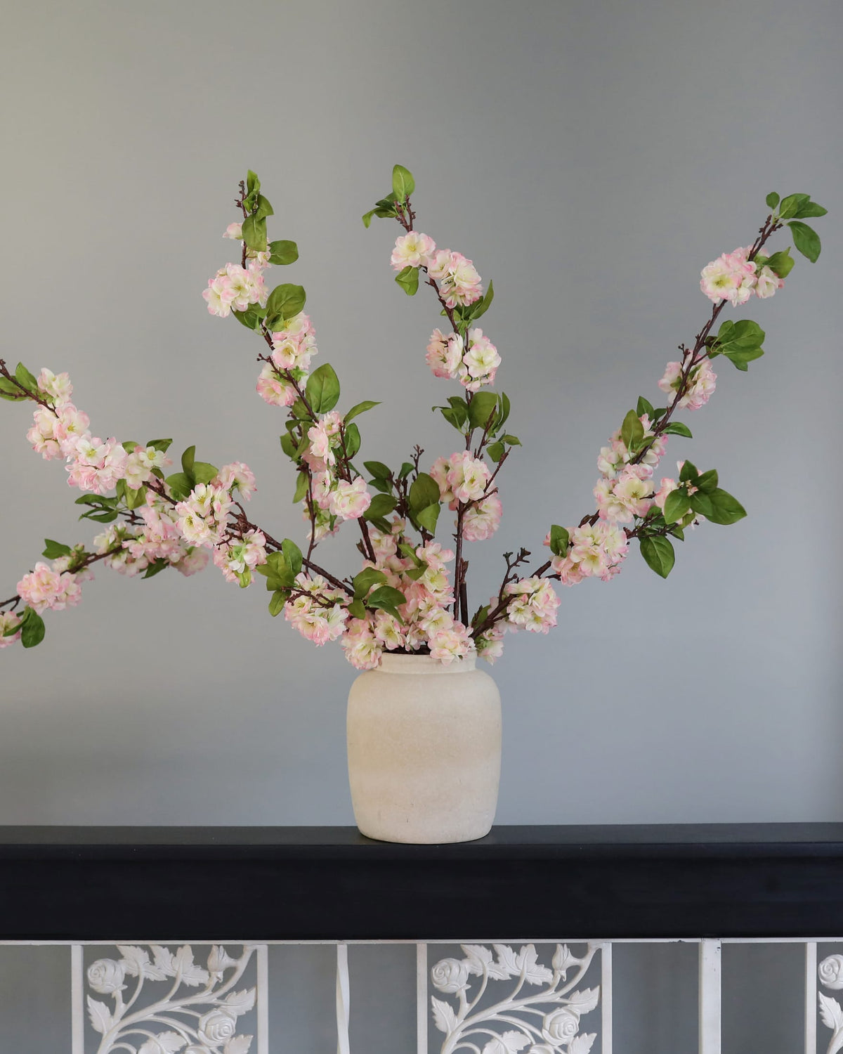 Faux Pink Cherry Blossom Branches in a vase