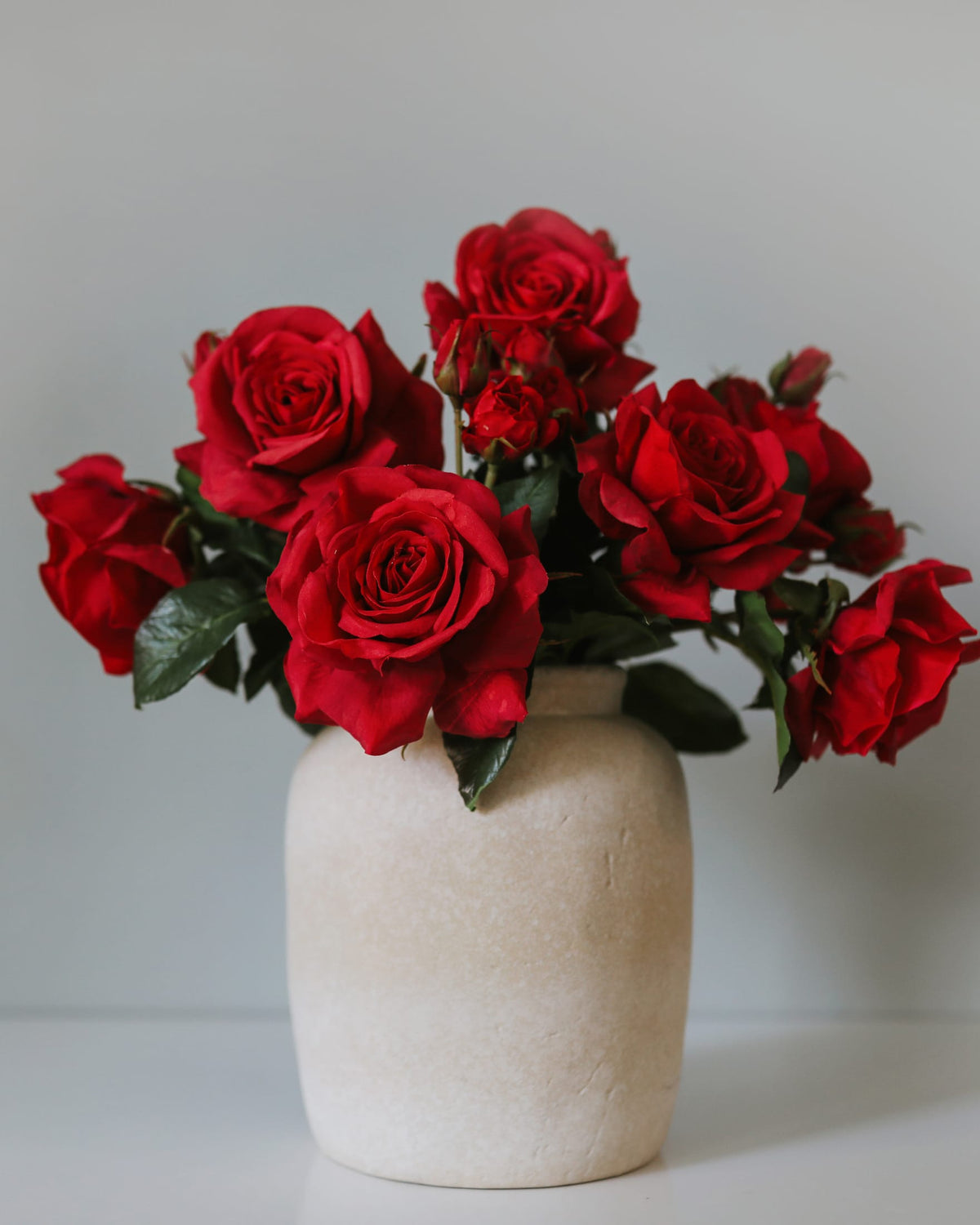 Red Prestige Real Touch Roses in a vase
