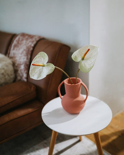 Artificial Tropical Anthurium in Cream in Vase