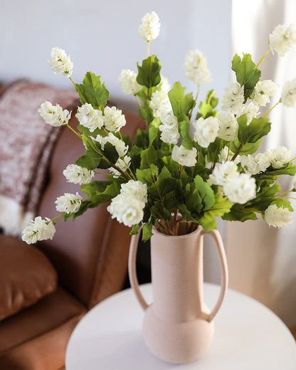 Foliage Arrangement with Cream White Faux Hops