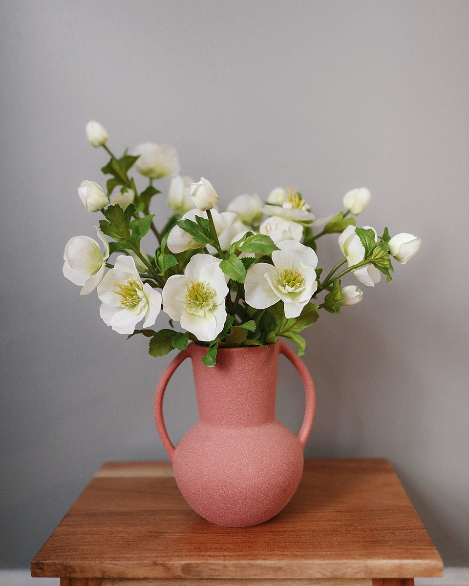 Fake Flower Arrangement with White Hellebores