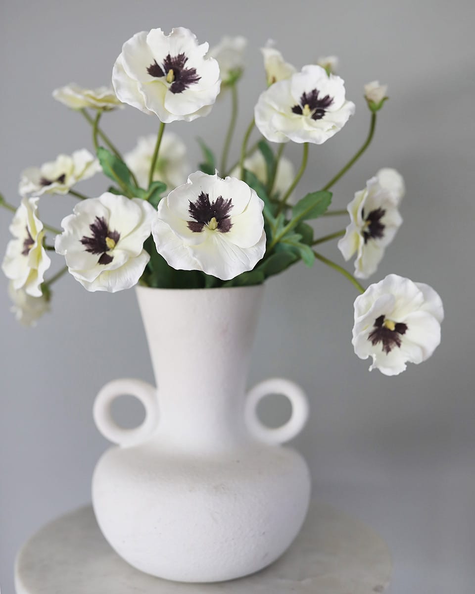 Fake Pansy Flower in Cream Color