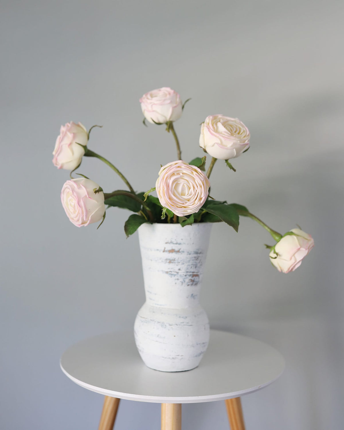 Artificial Real Touch Pink English Roses in a vase