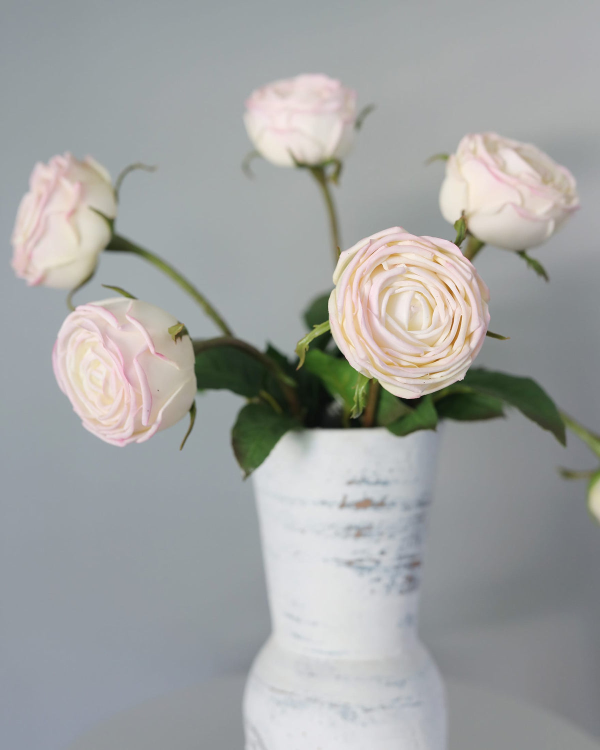 Artificial Real Touch Pink English Roses in a vase