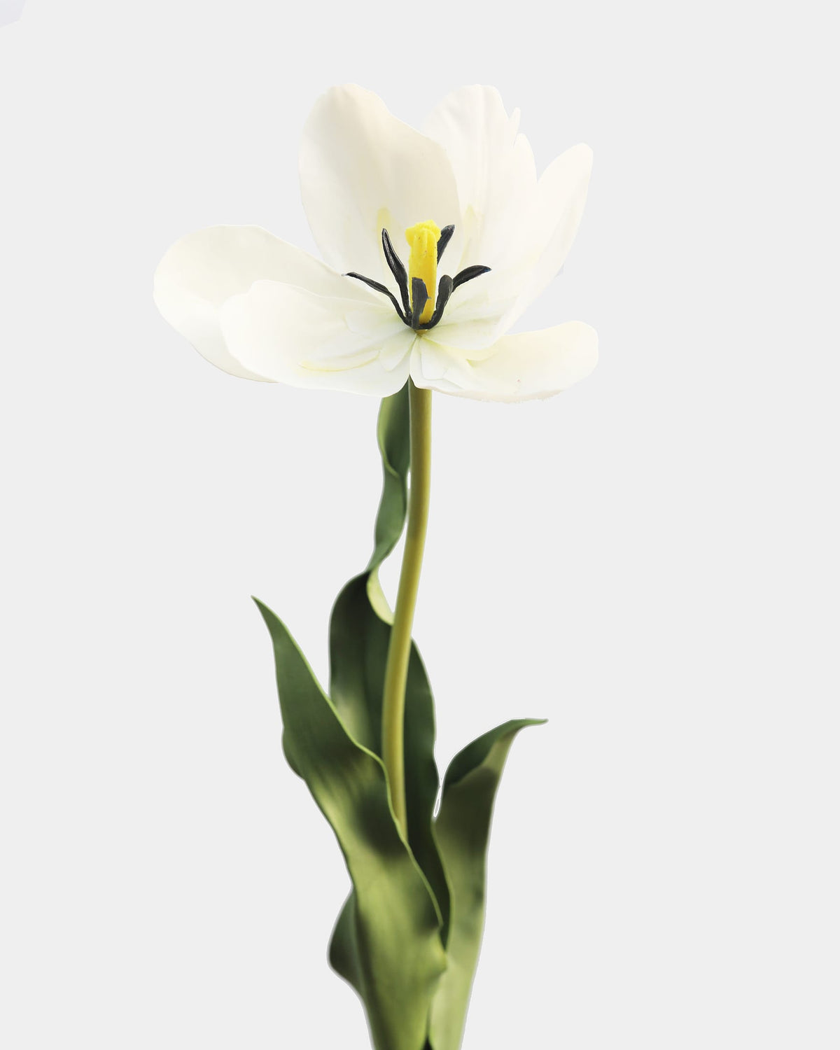 Artificial Cream White Tulip with open flower