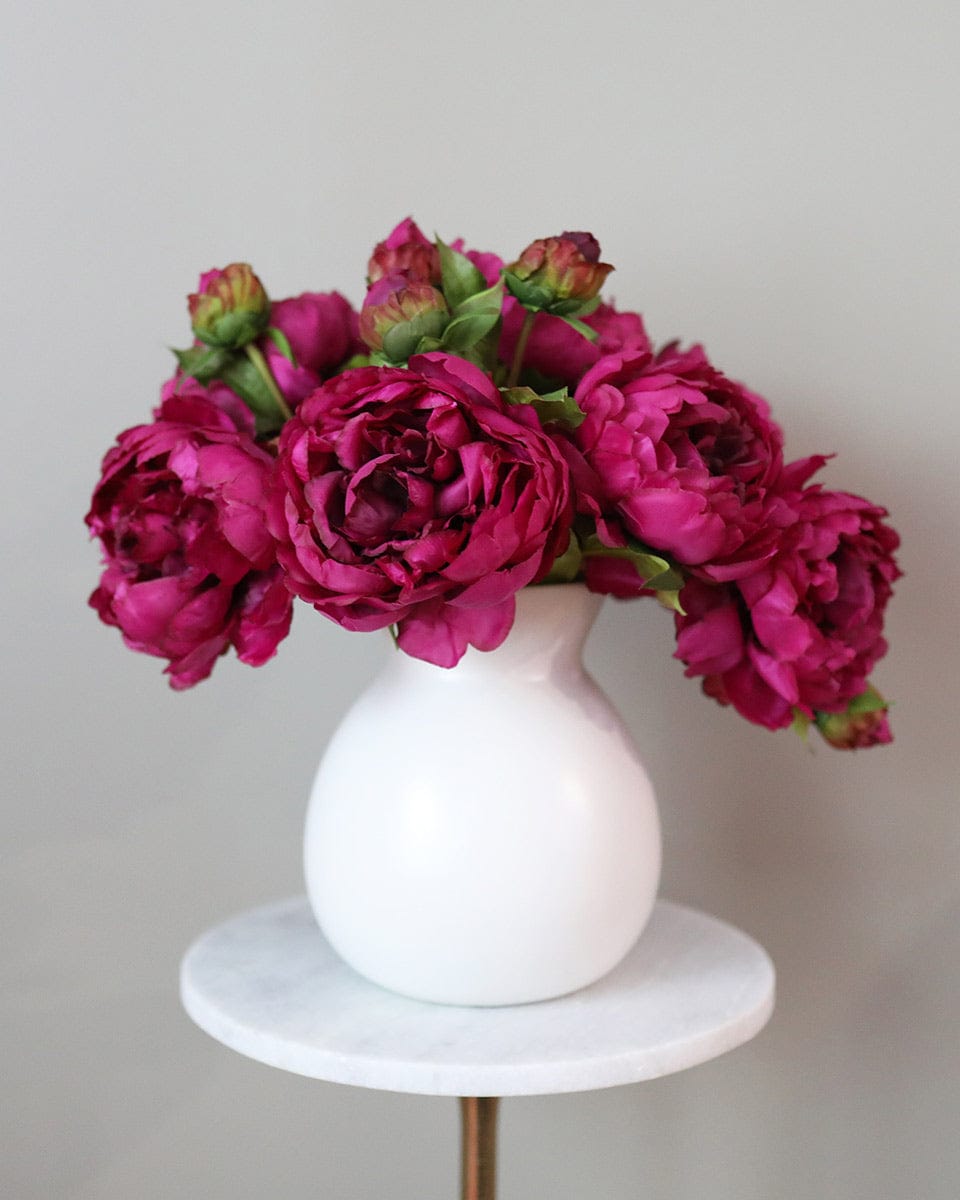 Dark Pink Silk Peony Flowers Home Styling