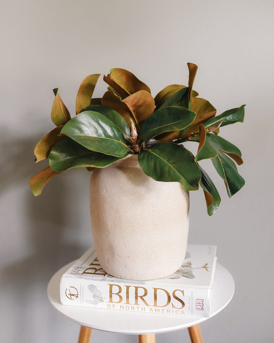 Artificial Greenery Glossy Green Magnolia Leaves Arrangement