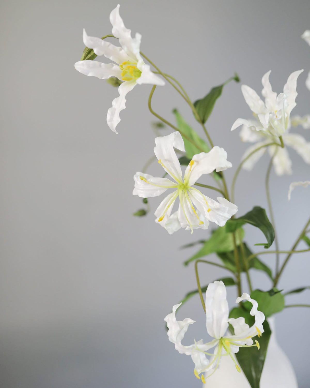 Artificial White Gloriosa Lily close up 