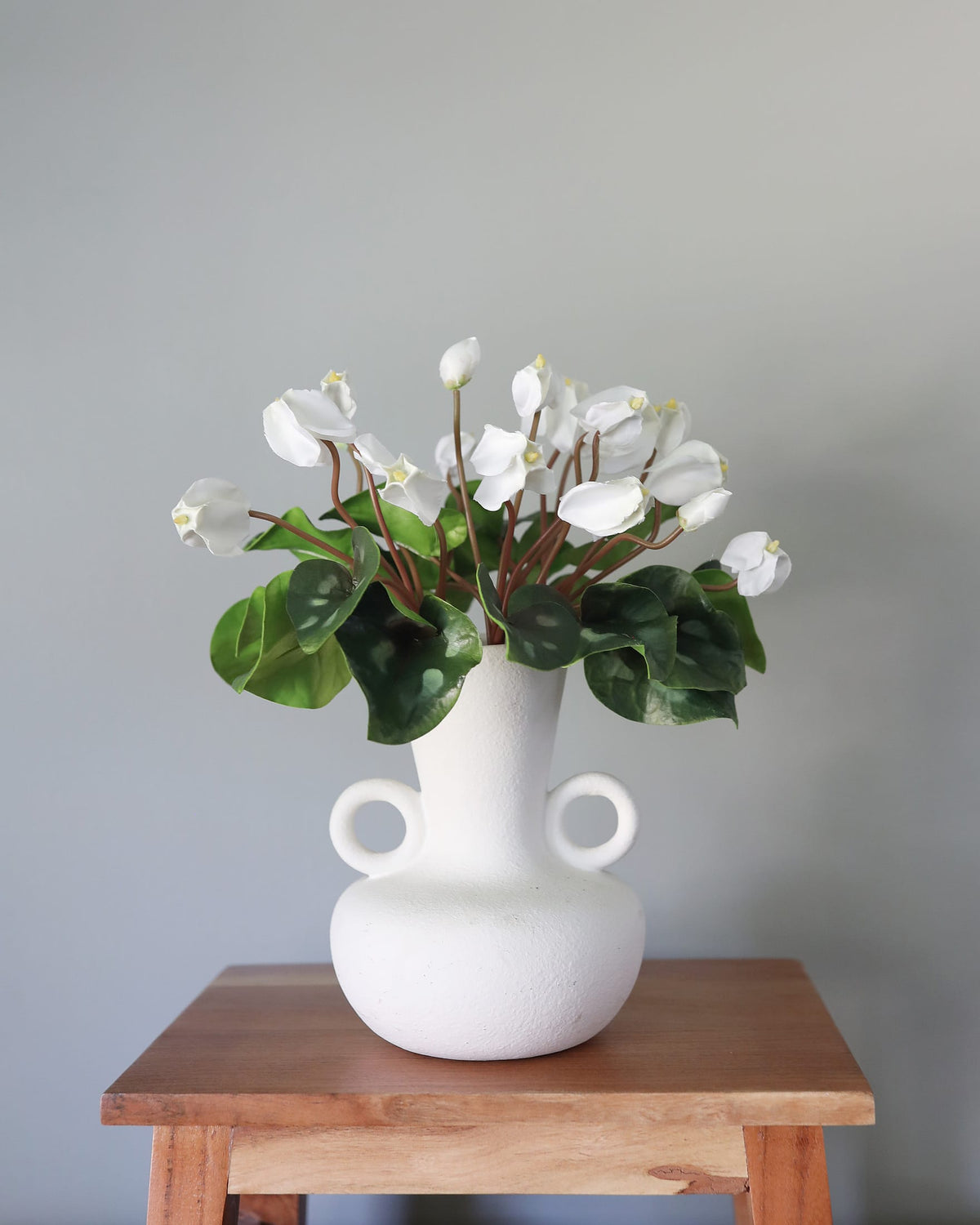 Faux Cyclamens in a vase