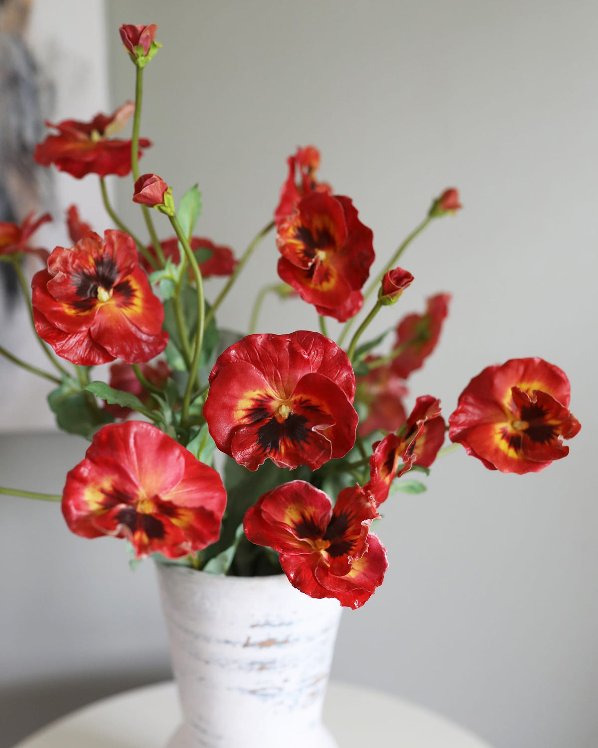 Details of Red Artificial Pansies