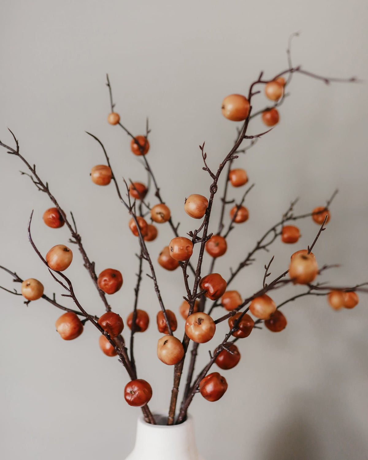 Fall Fruit Arrangement Brown Faux Apples