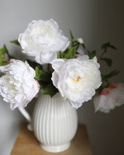 Artificial White Peony Bloom 19.5