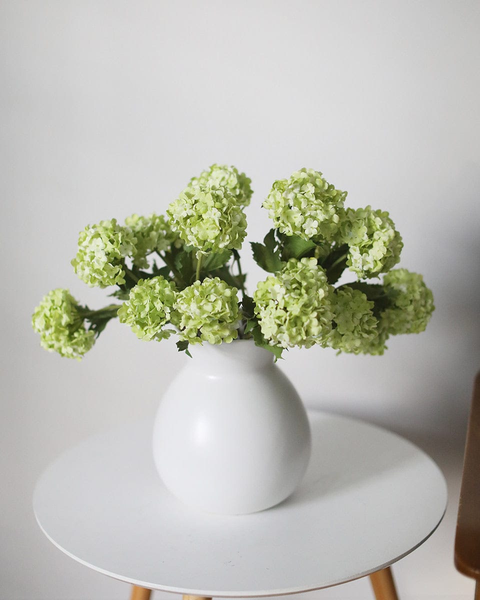 Artificial Snowball Flowers Styled in Vase