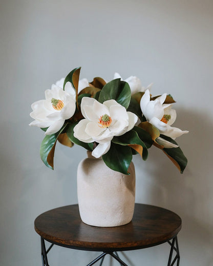 Flower Arrangement with Cream Magnolia Blooms