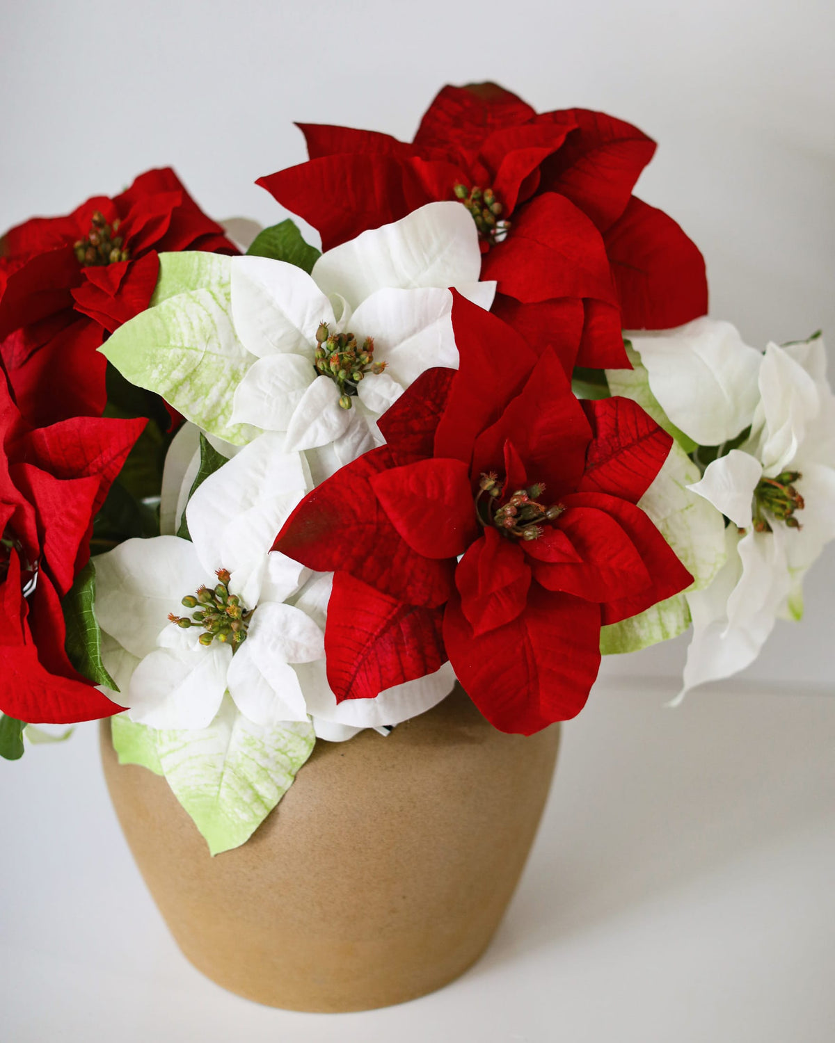 White and Red Fake Poinsettia