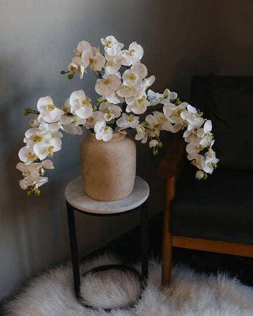 artificial orchid plants in pots Artificial White Spray Phalaenopsis Orchid 43"