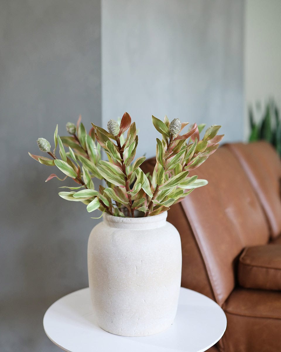 Prestige Botanicals Artificial Leucadendron Cone Foliage Stems in an Arrangement